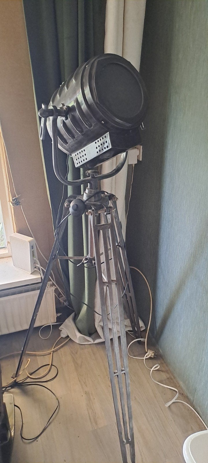 Vintage industriële vloerlamp op statief, Antiek en Kunst, Ophalen