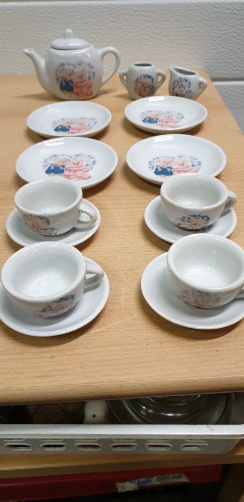 mini servies, 2 beertjes, retro, Ophalen of Verzenden