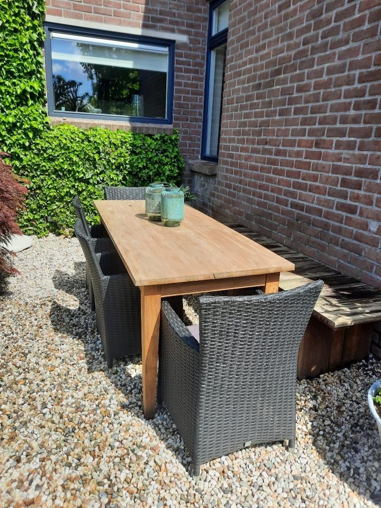 6 dining tuinstoelen, Tuin en Terras, Tuinstoelen, Ophalen, Gebruikt, Aluminium