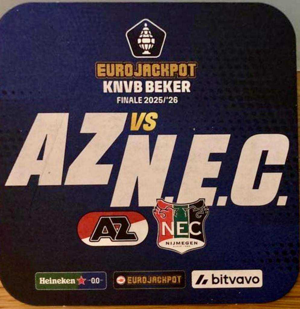 Gezocht Bierviltje AZ - NEC beker finale 2026, Ophalen of Verzenden, Zo goed als nieuw, Viltje(s), Heineken
