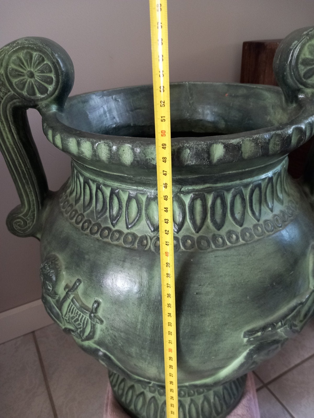 Grote groene aardewerk vaas/pot, Huis en Inrichting, Ophalen