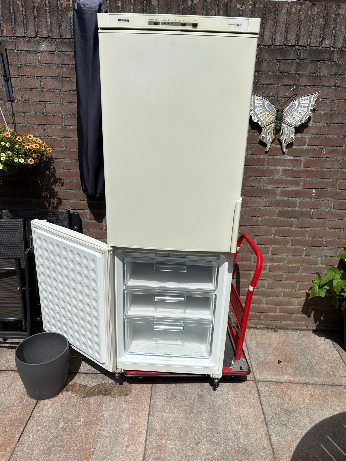 Siemens koel-vriescombinatie met 3 vrieslades, Ophalen, 150 tot 200 liter, Gebruikt, 60 cm of meer
