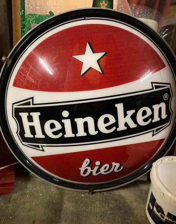 Lichtreclame Heineken, Verzamelen, Merken en Reclamevoorwerpen, Ophalen, Gebruikt, Lichtbak of (neon) lamp