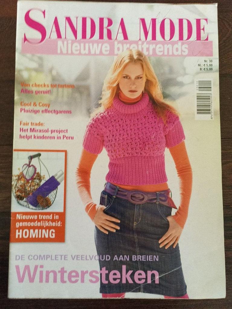 Sandra mode nieuwe breitrends nr. 30 haken en breien, Ophalen of Verzenden, Zo goed als nieuw, Breien en Haken