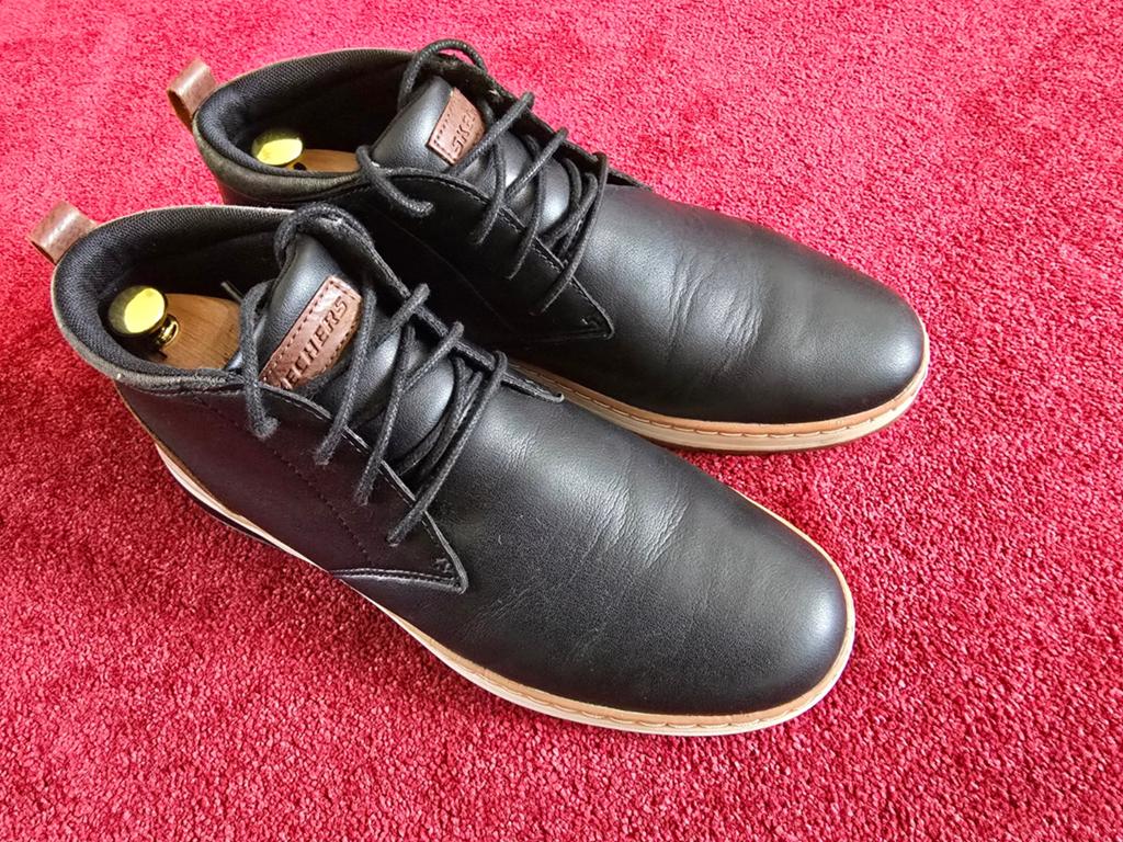 Skechers leren schoenen, maat 43, zwart, Zwart, Ophalen of Verzenden, Zo goed als nieuw, Skechers