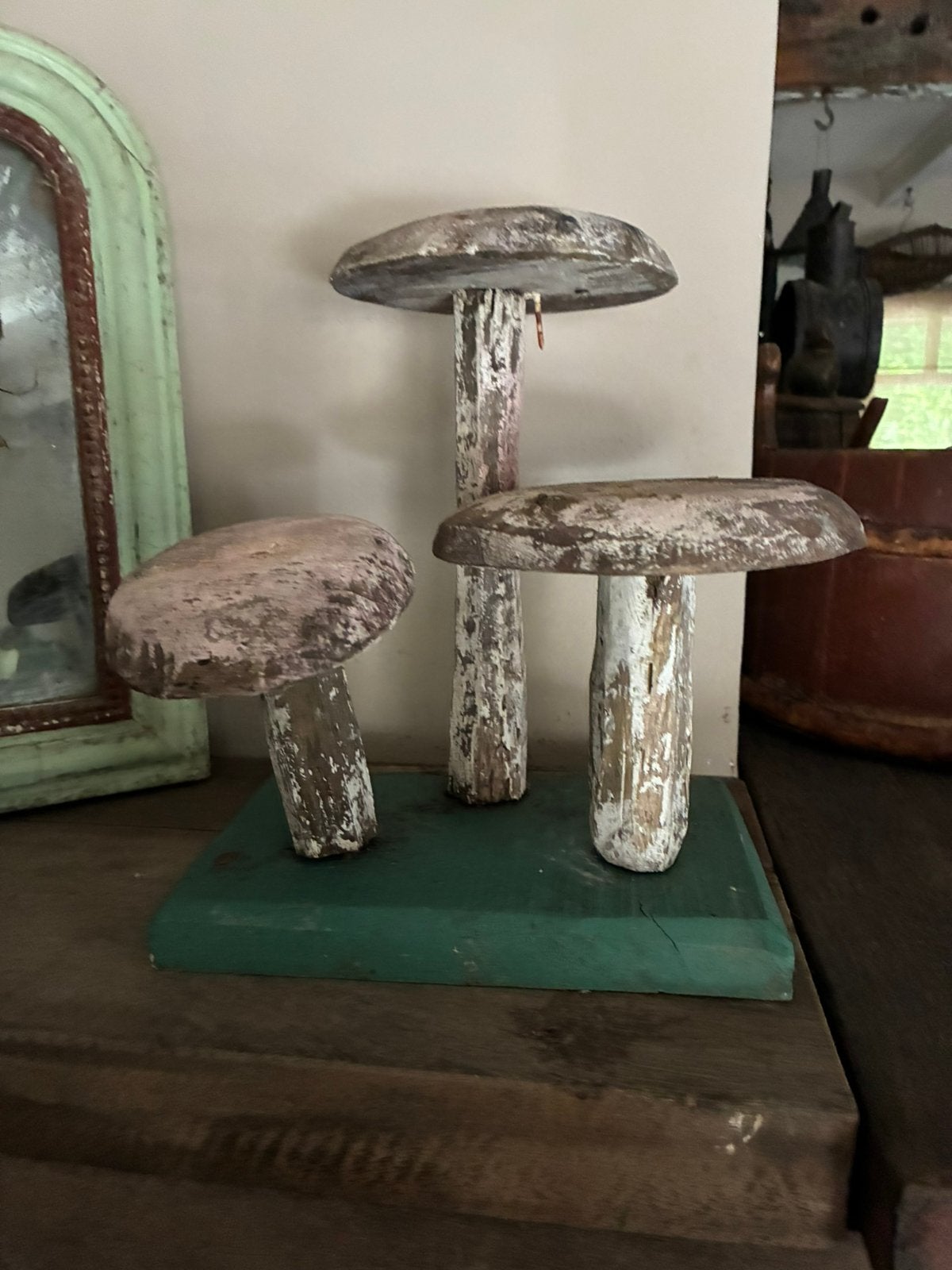 Antieke houten paddestoelen, Antiek en Kunst, Ophalen of Verzenden