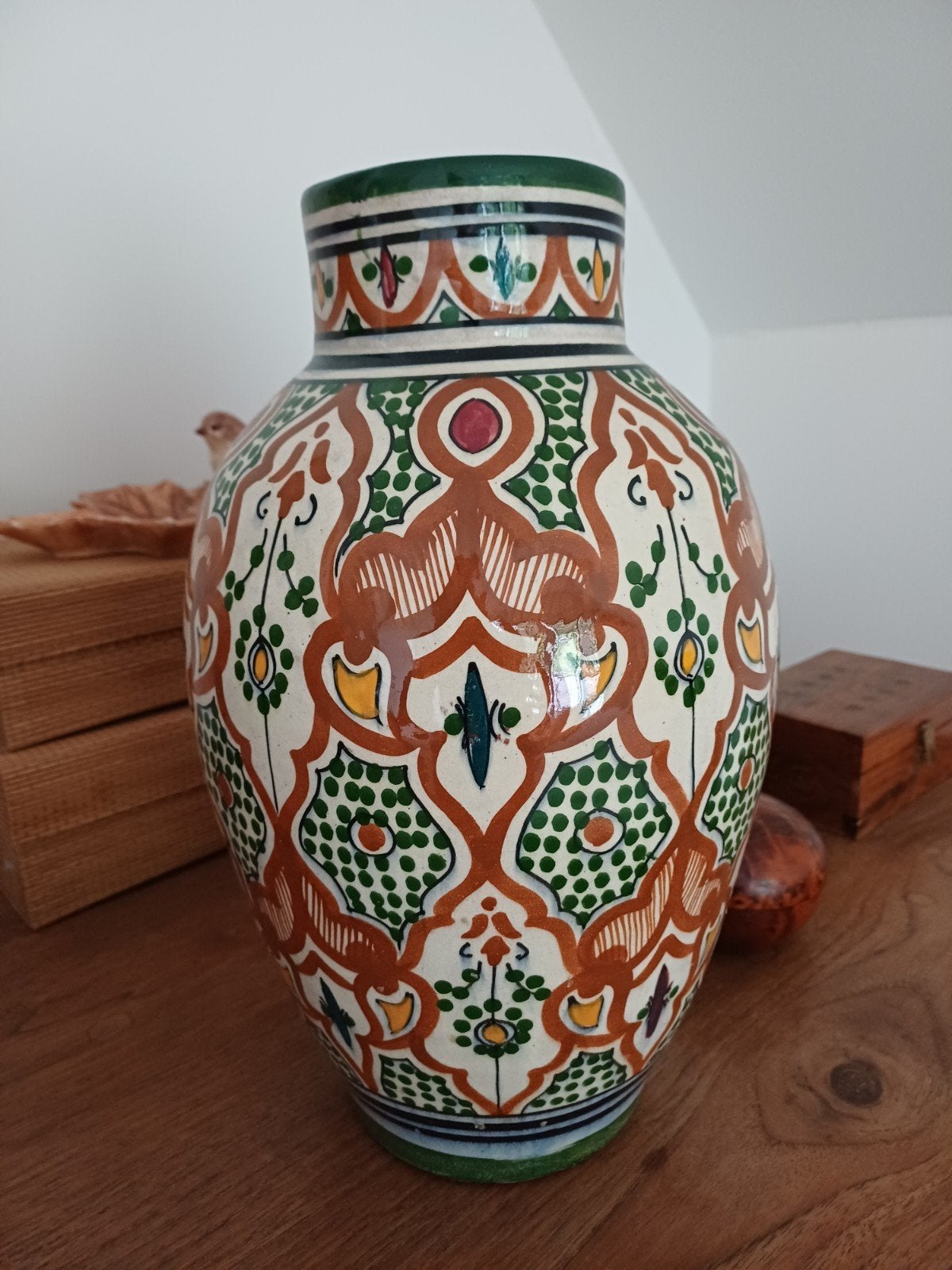 Marrokaanse grote  Safi vaas in perfecte staat en gesigneerd, Ophalen of Verzenden, Nieuw, Meerkleurig