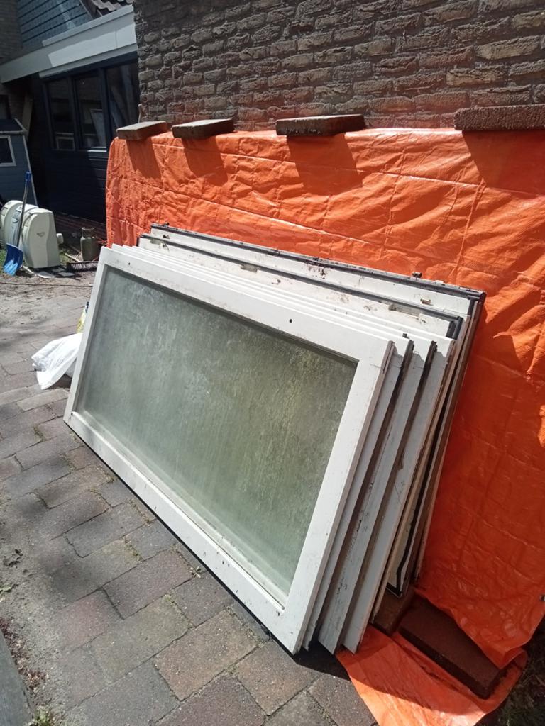 Gratis gebruikte voorzetramen te gebruiken als kas afdek, Ophalen of Verzenden, Glas, Gebruikt, Overige materialen