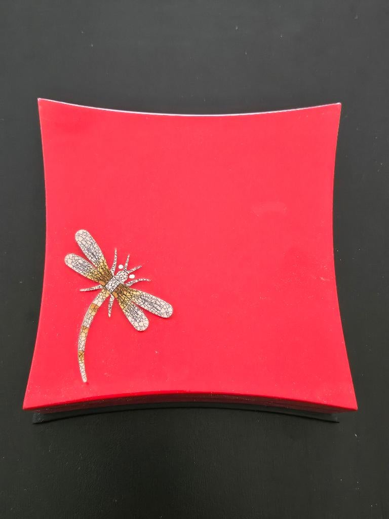 6 helderrode mooie hoogglans onderzetters - 10 x 10 cm., Huis en Inrichting, Woonaccessoires | Onderzetters, Ophalen of Verzenden