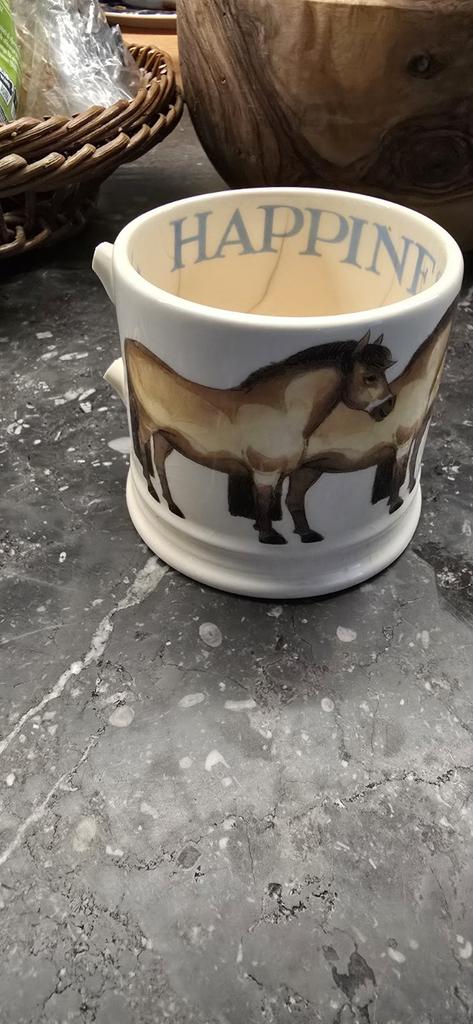 Gezocht mokken Happiness is a pony, niet meer te koop., Ophalen of Verzenden, Zo goed als nieuw, Overige stijlen, Kop(pen) en/of Schotel(s)
