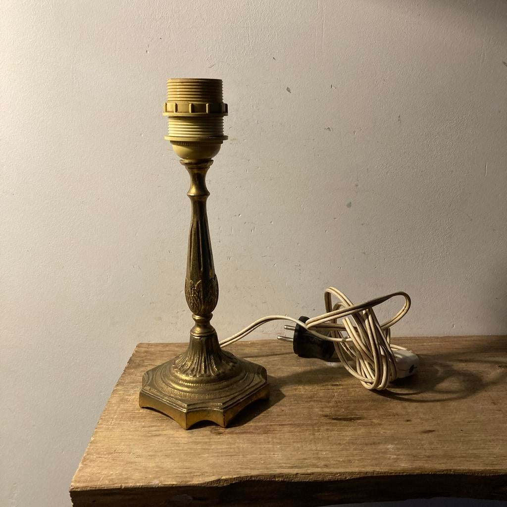Vintage koperen lampen voet, Ophalen of Verzenden