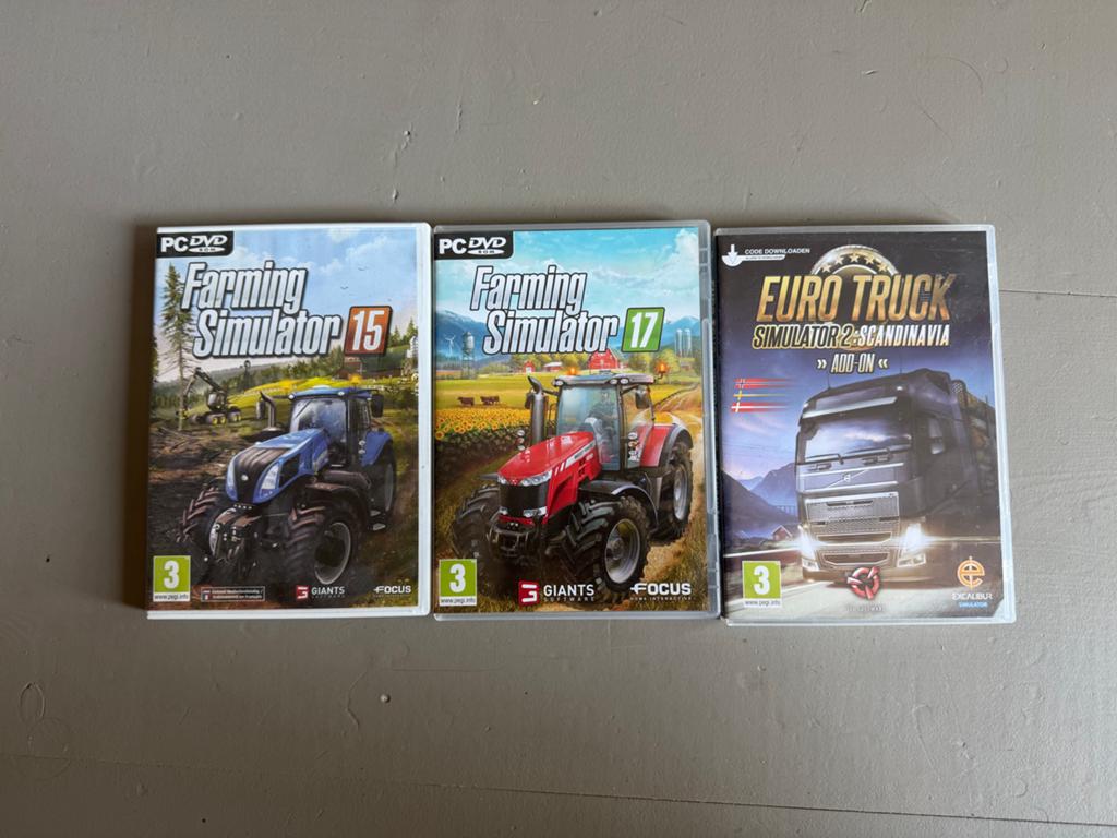Farming Simulator 15, 17 & Euro Truck Simulator 2 PC DVD, Online, Gebruikt, 1 speler, Ophalen of Verzenden