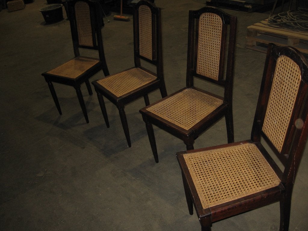 4 Houten Stoelen, Ophalen, Gebruikt, Bruin, Vier