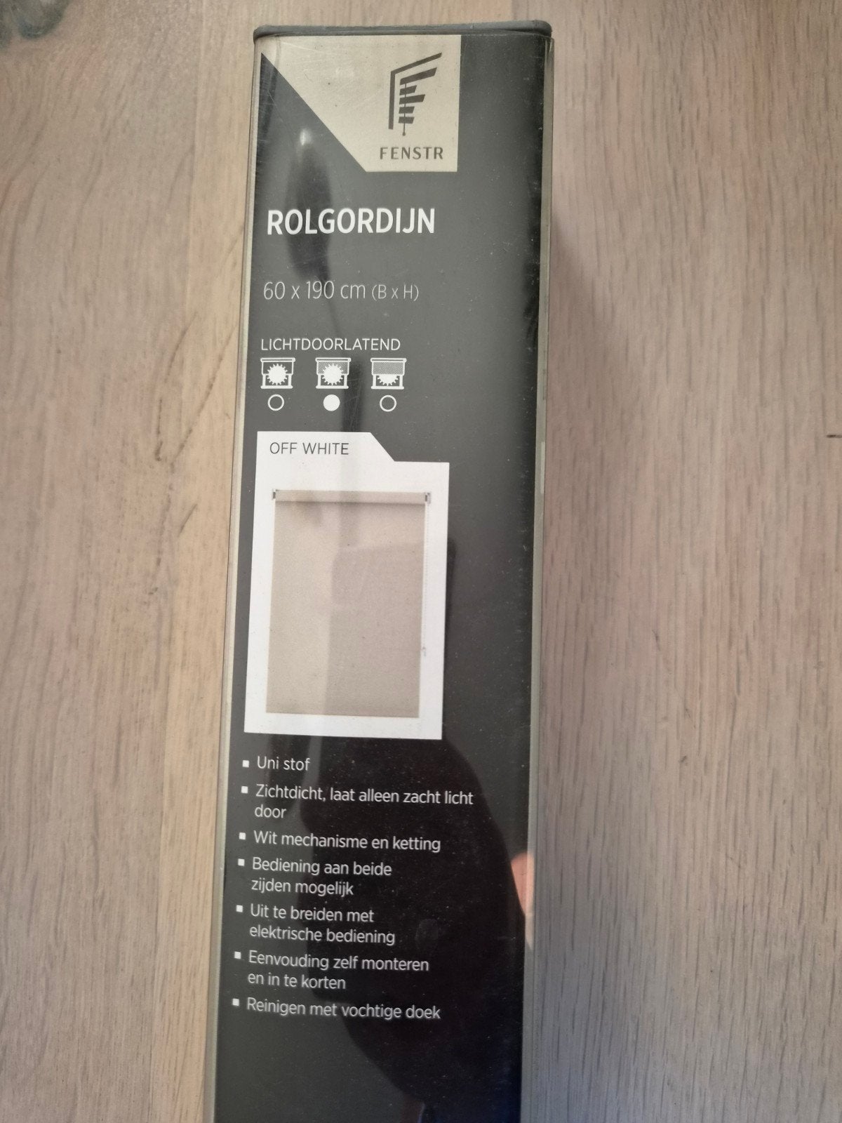FENSTR Rolgordijn 60x190 cm - Lichtdoorlatend Off White, Overige merken, Wit, In te korten, Nieuw