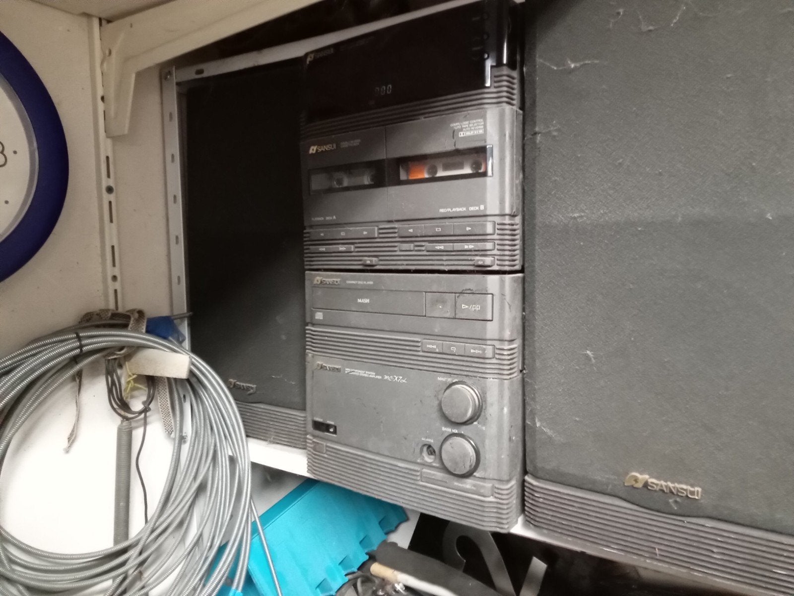 Sansui Mini Component System MC-X7L met speakers, Gebruikt, Tuner of Radio, Microset, Ophalen