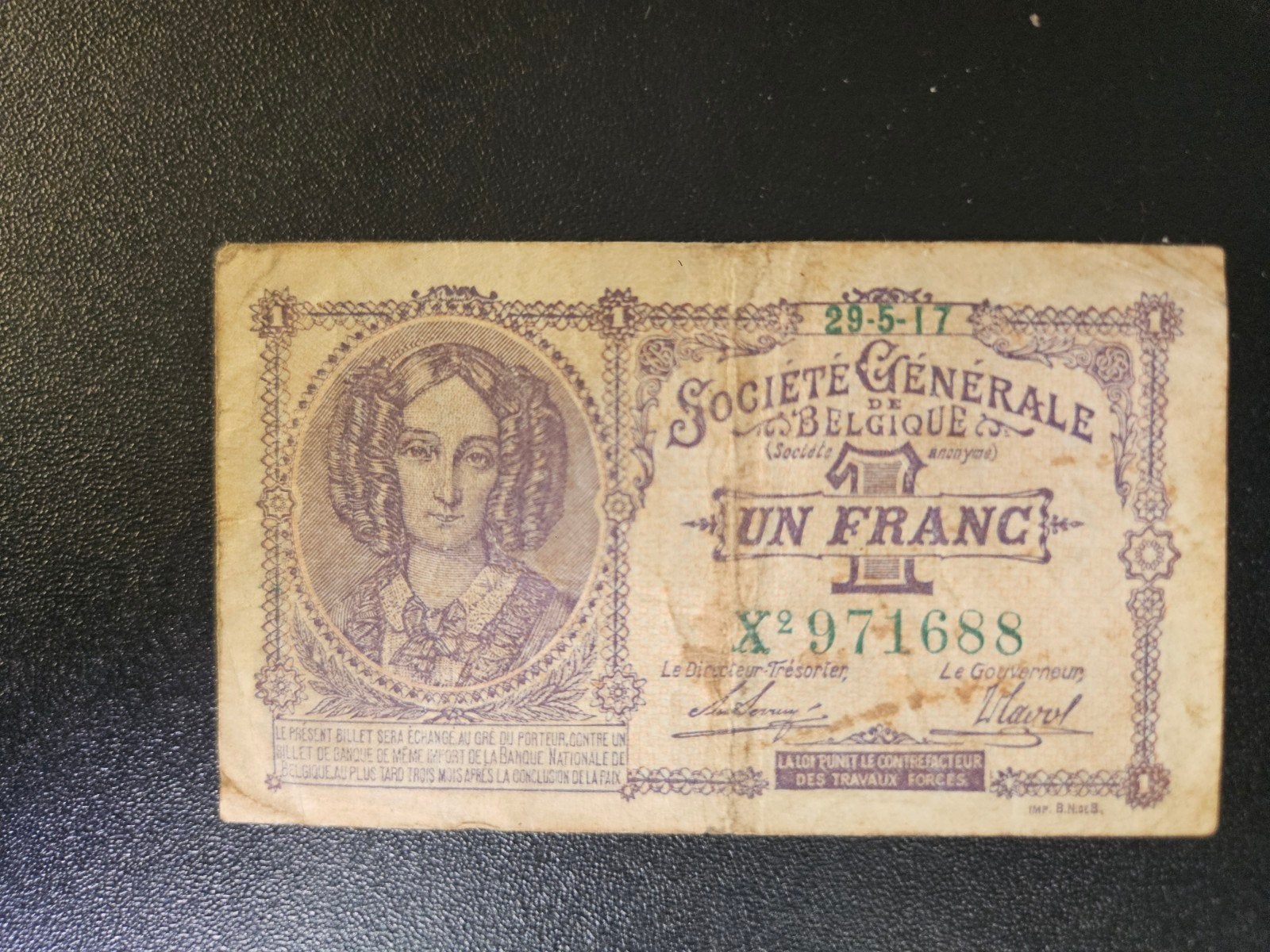 België pick 86b 29-5-1917, Postzegels en Munten, Bankbiljetten | Europa | Niet-Eurobiljetten, Verzenden, België, Los biljet
