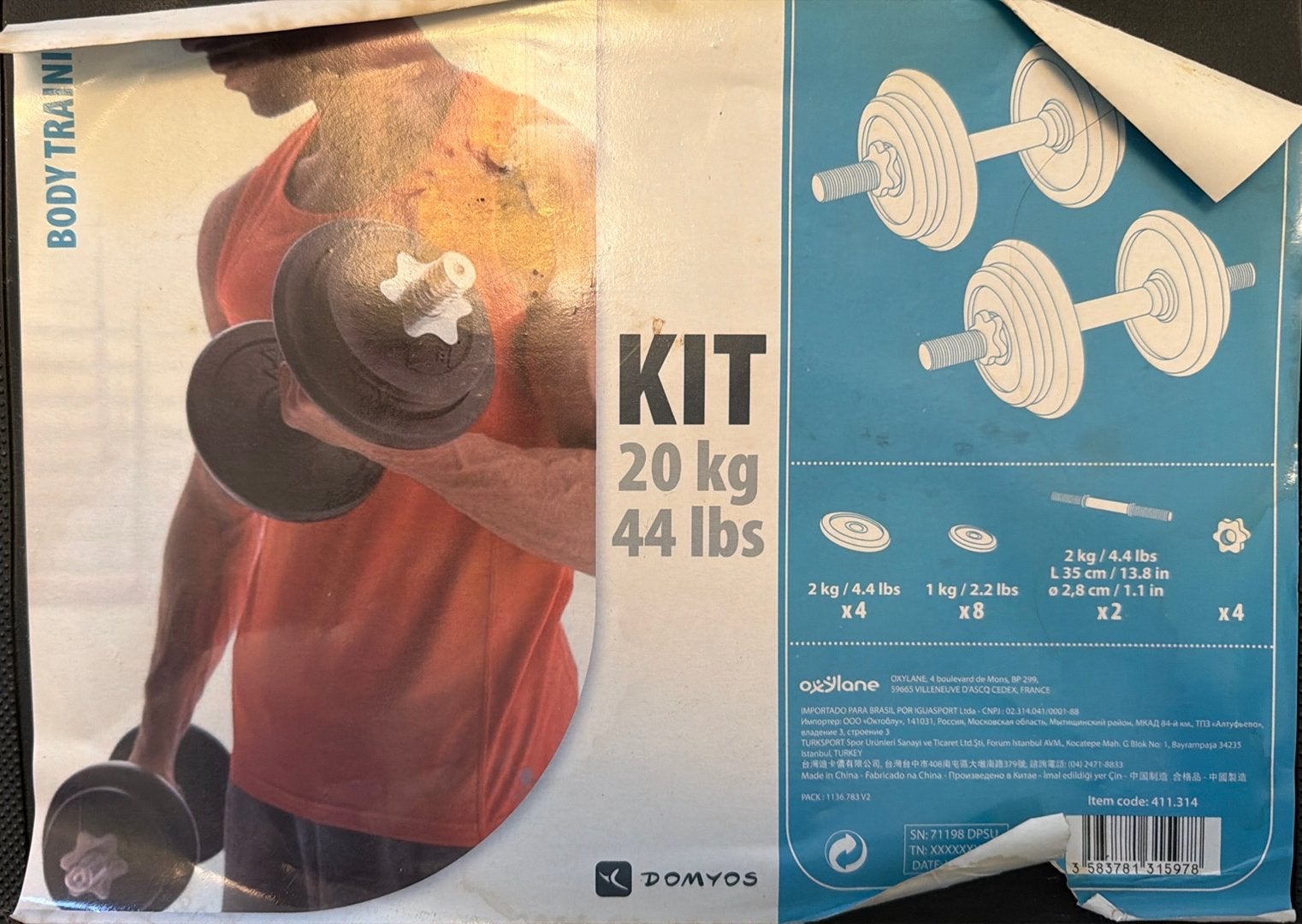 Domyos Halterset 20 kg, Ophalen, Gebruikt, Armen, Halterset