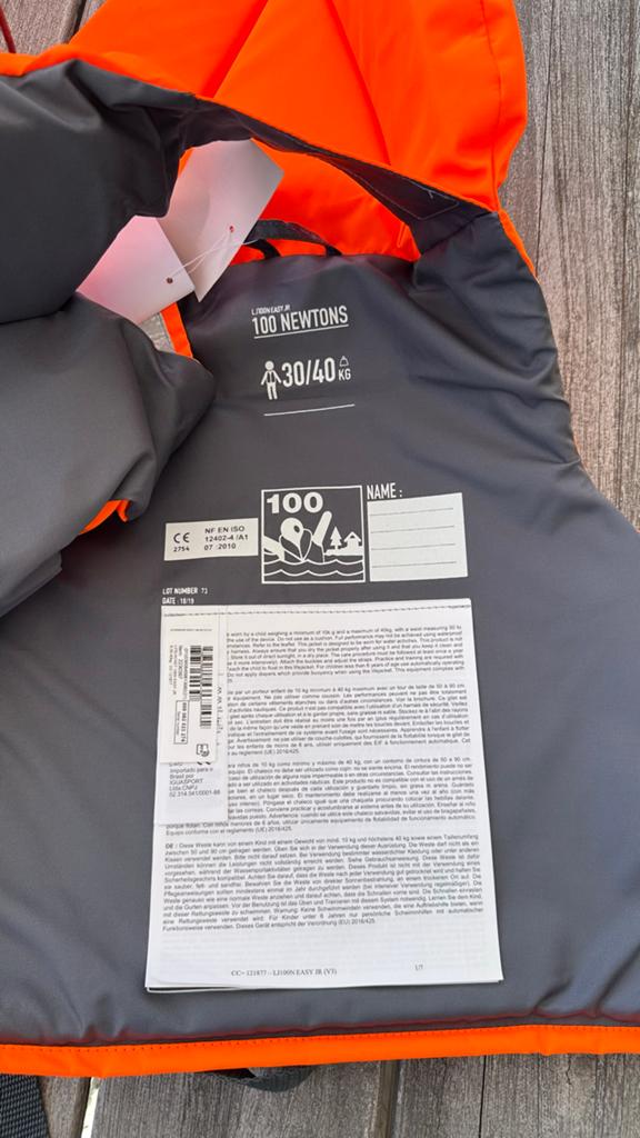 Tribord LJ100N Easy Reddingsvest 30-40 kg, Ophalen, Nieuw, Overige typen
