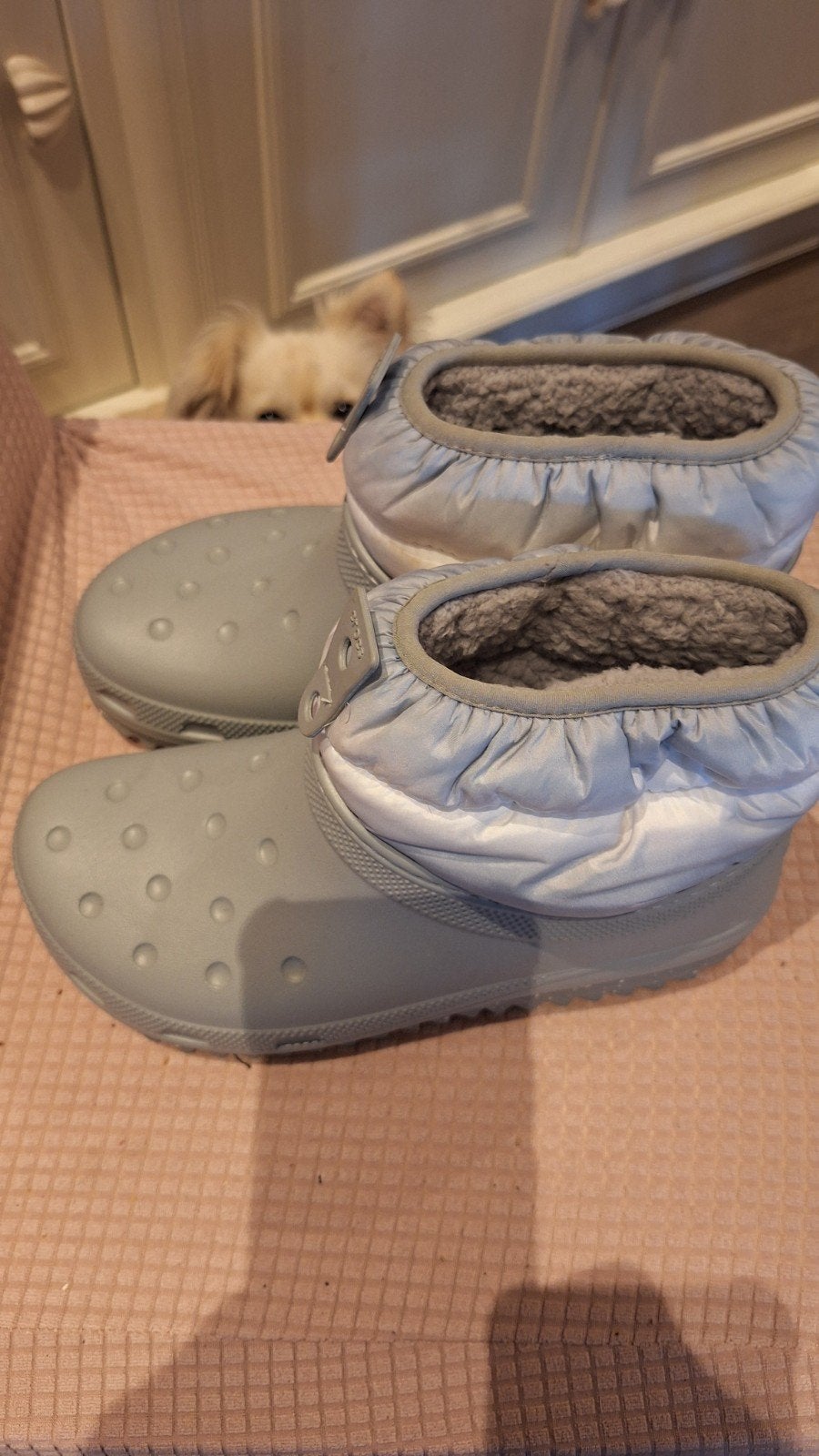 Lichtgrijze Crocs laarzen maat 39, Lage of Enkellaarzen, Ophalen of Verzenden, Crocs, Grijs