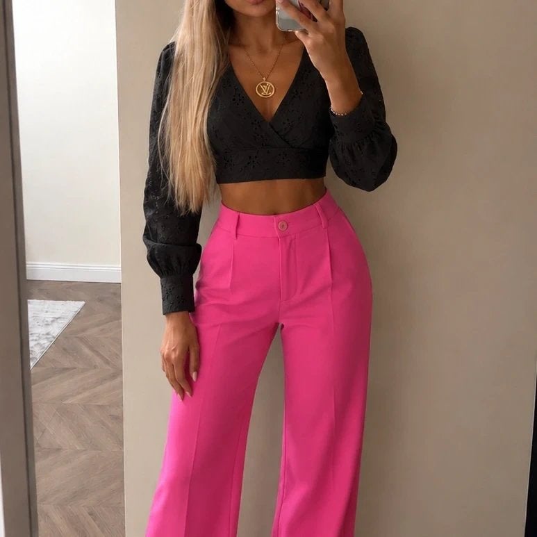 Zara zwarte broderie crop top met V-hals en pofmouwen, Maat 38/40 (M), Zwart, Ophalen of Verzenden, Zo goed als nieuw