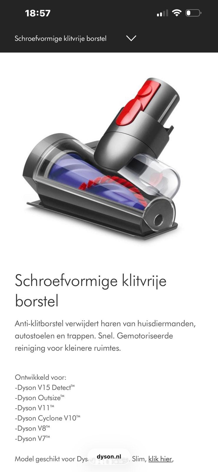 Nieuwe Dyson kopstukken, Witgoed en Apparatuur, Ophalen, Nieuw, Steelstofzuiger, Dyson