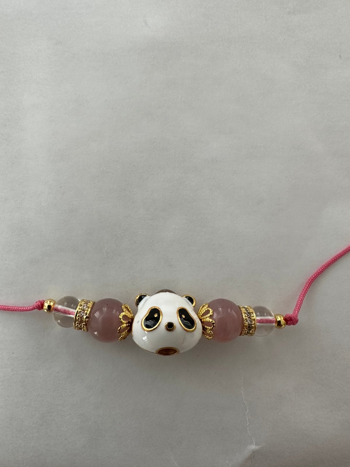 Panda ketting met roze koord, Ophalen of Verzenden, Nieuw, Roze, Ketting