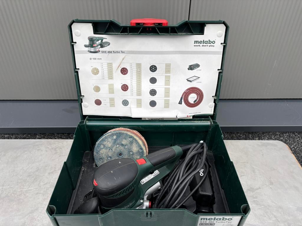 Metabo sxe 450 turbotec excenterschuurmachine in koffer, Info@metabo.nl, Gebruikt, Brabanthaven 11 3433 PJ Nieuwegein, Ophalen of Verzenden