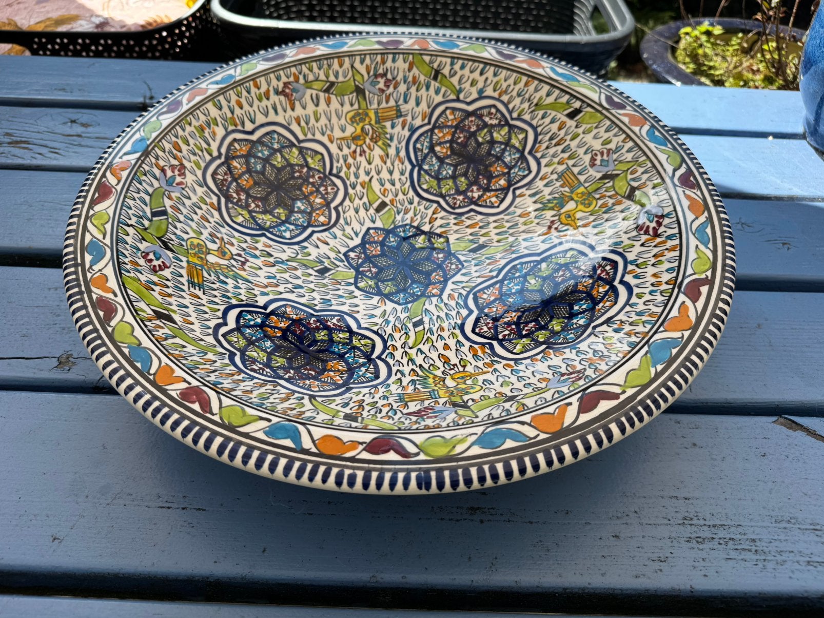 Grote schaal uit Tunesie, Ophalen, Zo goed als nieuw, Rond, Glas