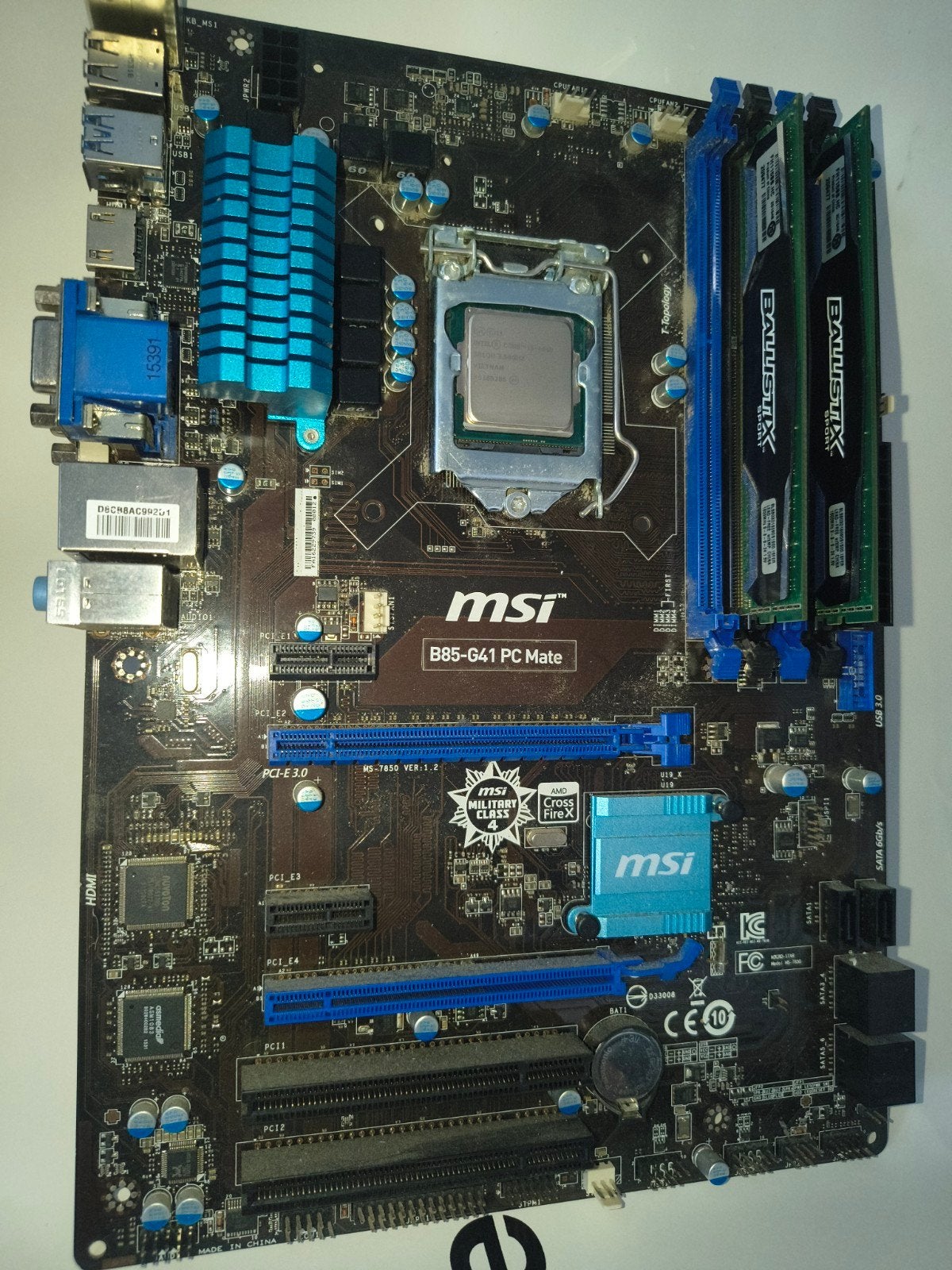 Motherboard+CPU+RAM, Ophalen of Verzenden, MSI