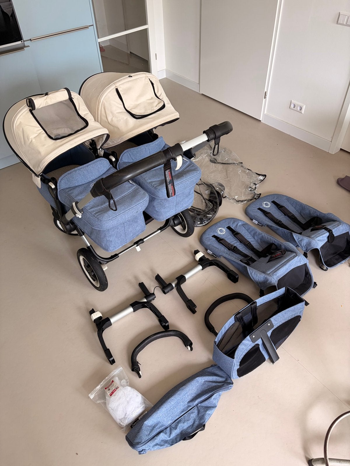 Complete Bugaboo Donkey Twin 2 set met extra's, Kinderen en Baby's, Kinderwagens en Combinaties, Ophalen, Gebruikt, Combiwagen