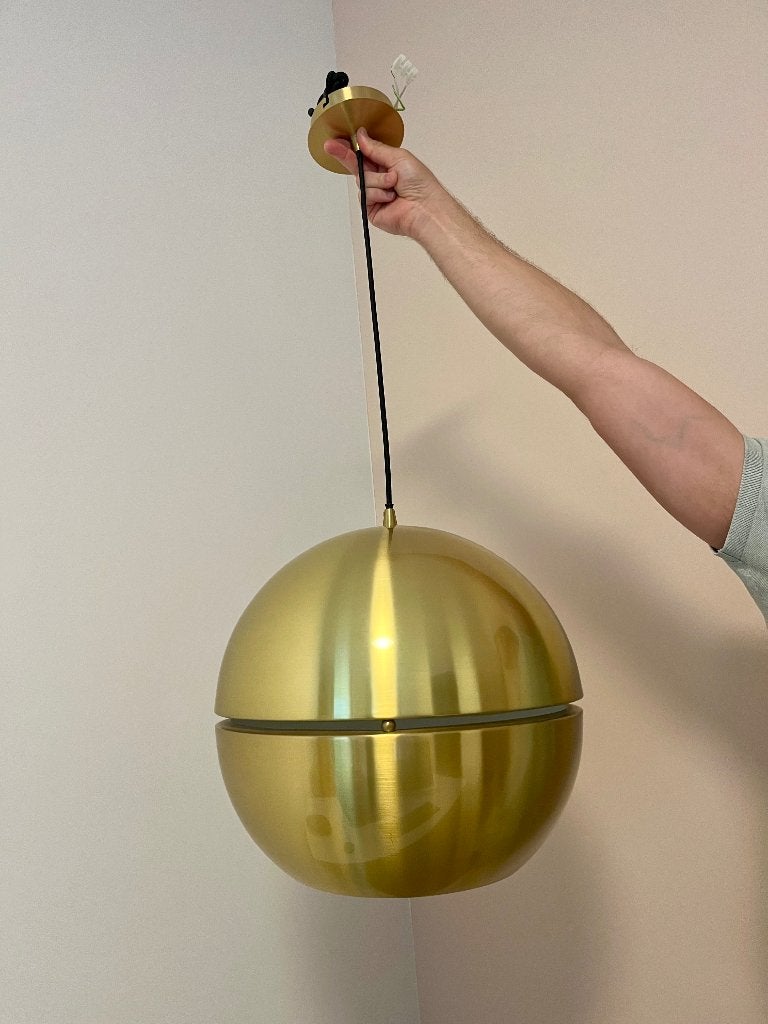 Hanglamp, Ophalen, Zo goed als nieuw, Metaal, Goud