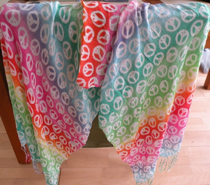 Shawl met peace-tekens. Als nieuw., Ophalen of Verzenden, Overige typen