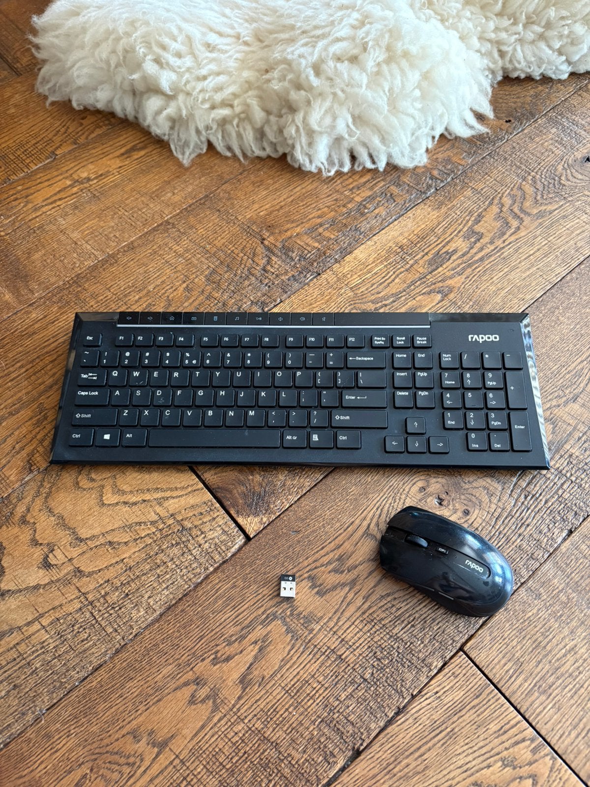 Rapoo draadloos toetsenbord + muis | USB receiver | Werkend, Ophalen of Verzenden, Qwerty, Gebruikt, Multimediatoetsen