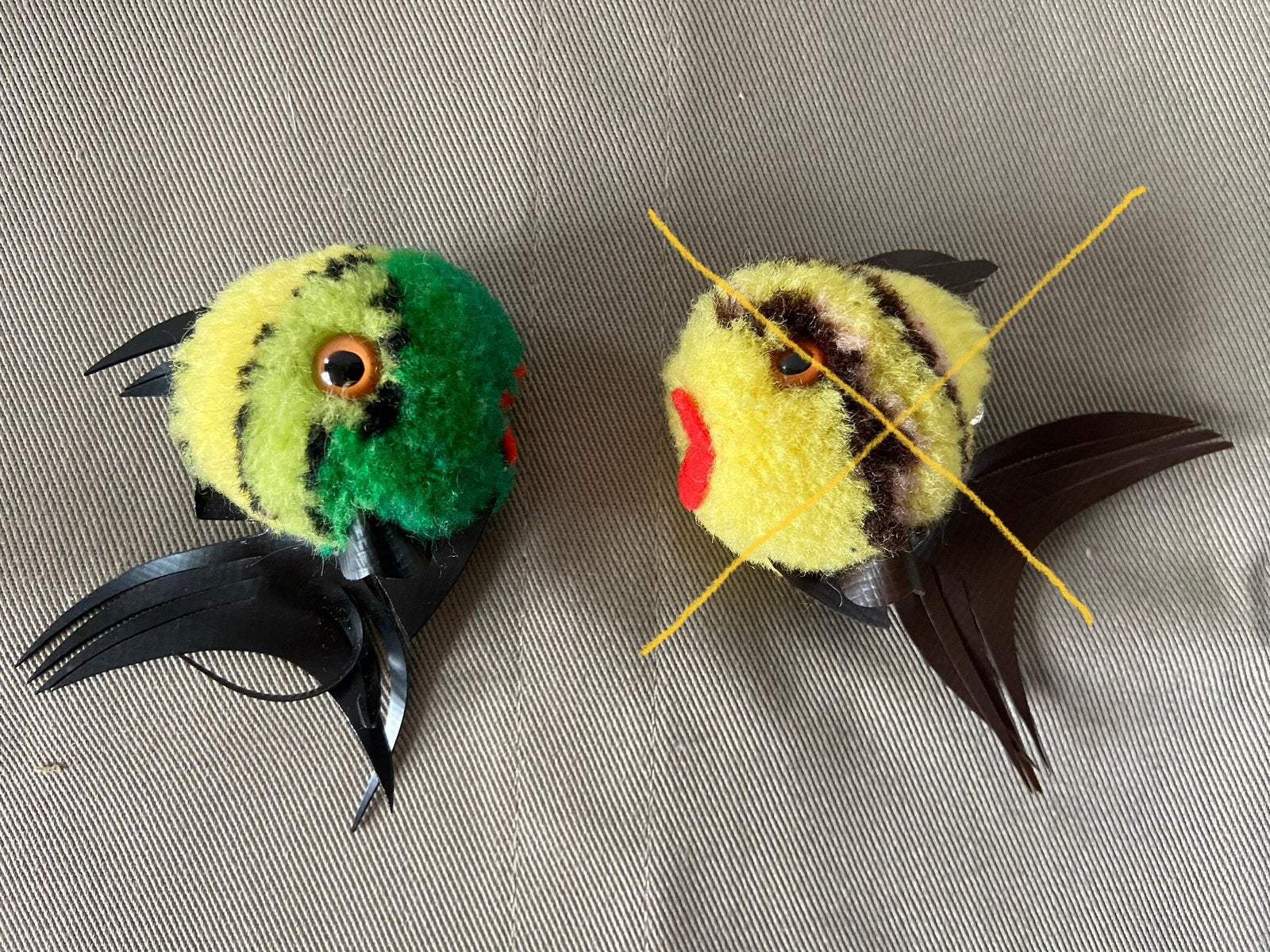 Steiff wolminiatuur, groene vis, 7507,43, met knop, Ophalen of Verzenden, Zo goed als nieuw