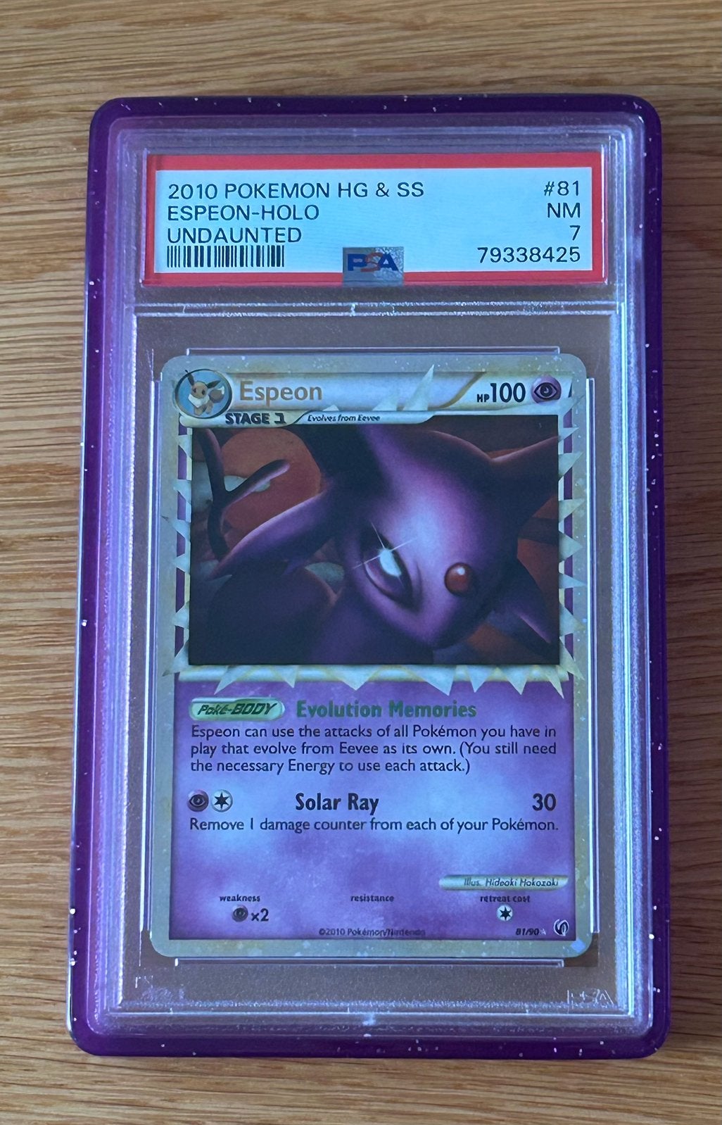 Espeon 81 Undaunted PSA 7, Ophalen of Verzenden, Zo goed als nieuw
