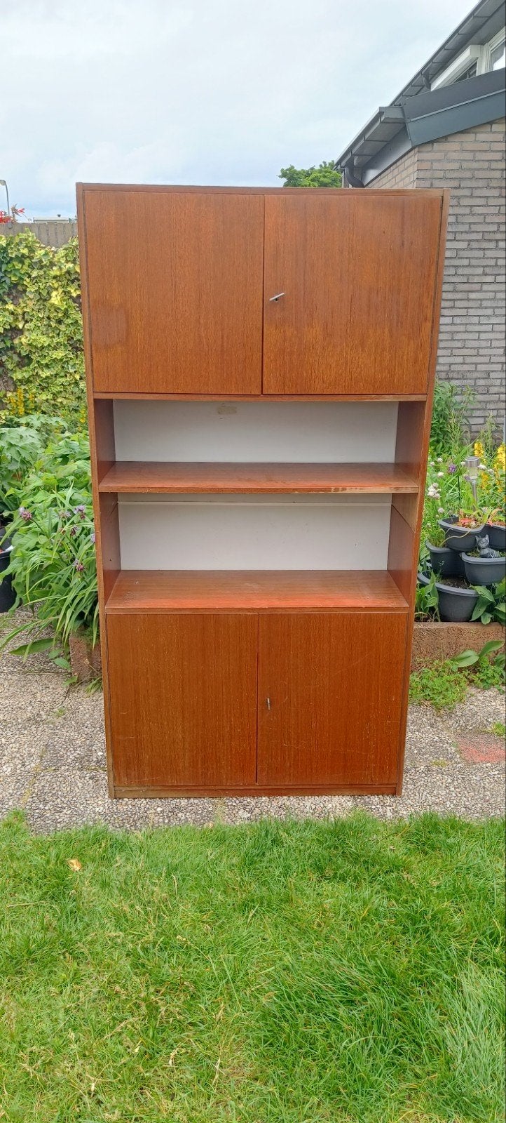 Buffetkast of boekenkast, jaren 50/60, Ophalen, Mid century, zakelijk, 50 tot 100 cm, 150 tot 200 cm