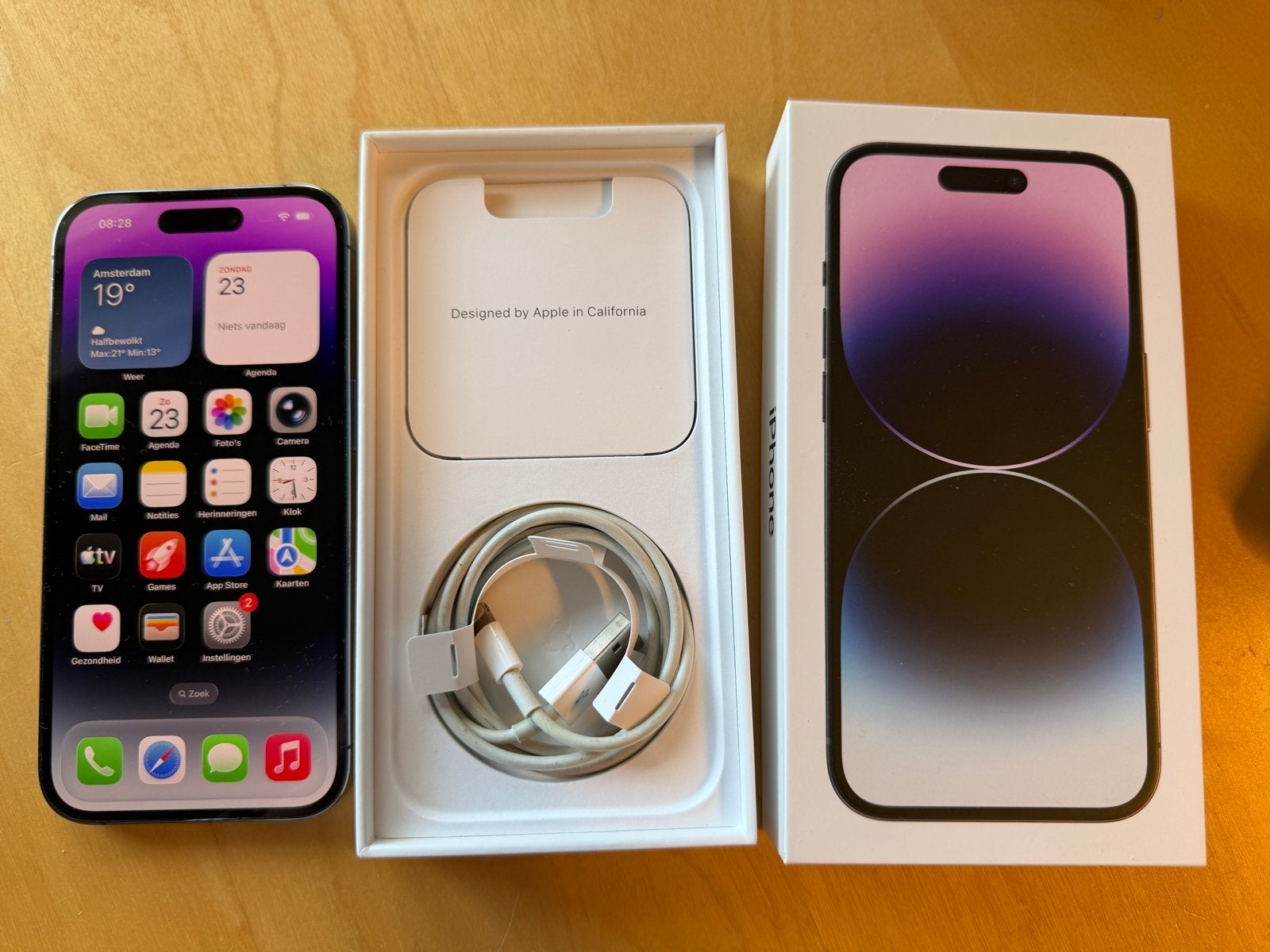 iPhone 14 Pro 256Gb Dieppaars - Batterij 76%, Ophalen, Paars, Zonder simlock, Zonder abonnement
