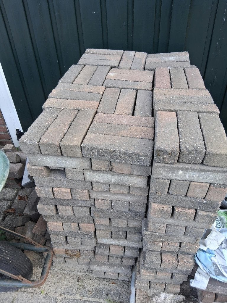 Waaltjes (ca. 850 stuks) voor ruim 8 m² bestrating, Tuin en Terras, Tegels en Klinkers, Ophalen, Gebruikt, Klinkers, 5 tot 10 m²