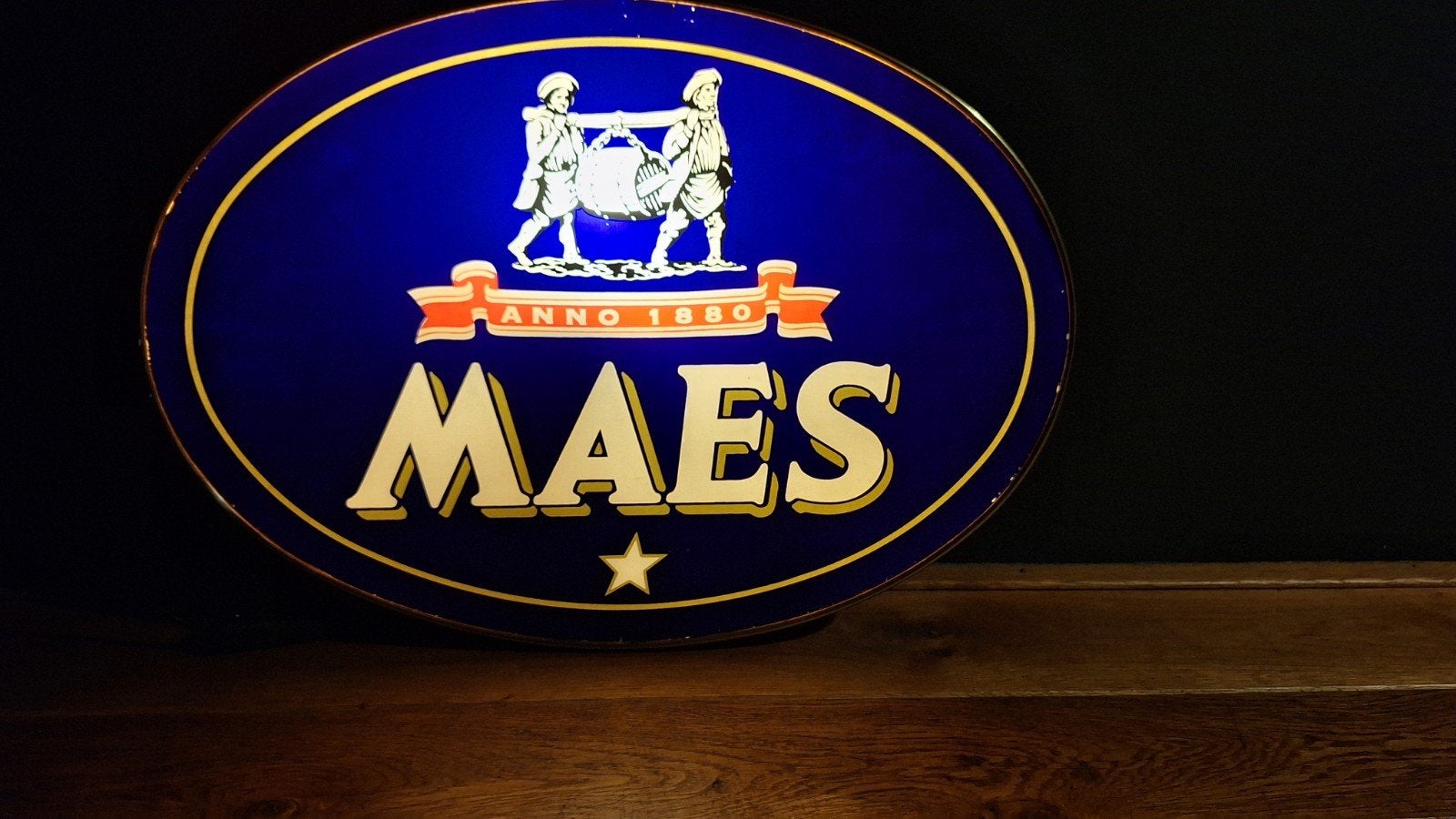 Maes Bier Reclame Led Lichtbak  Vintage  80 / 90 mancave, Ophalen of Verzenden, Gebruikt, Lichtbak of (neon) lamp