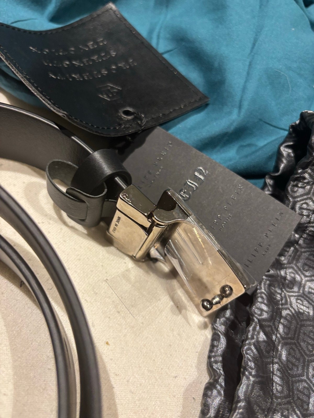 Philipp Plein Leren Riem - Nieuw met label, Ophalen, 95 tot 105 cm, Nieuw, Riem of Ceintuur