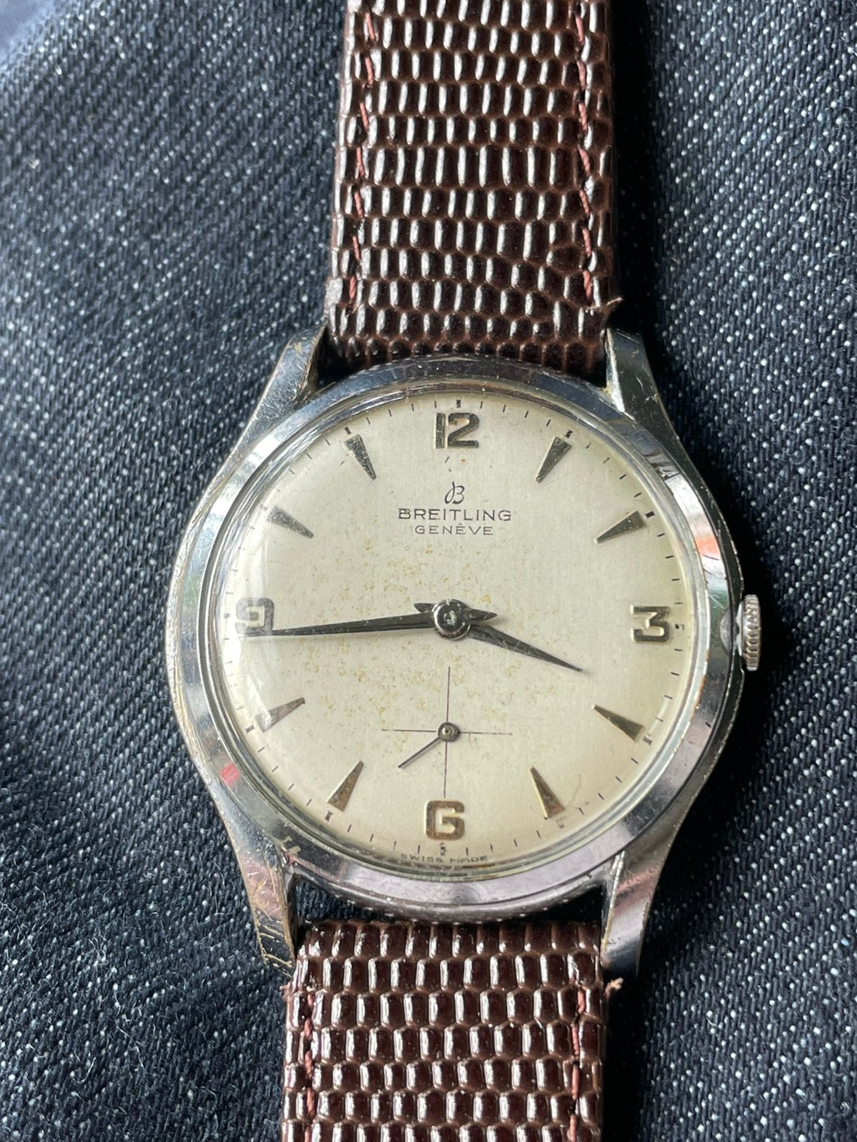 Breitling Geneve, Sieraden, Tassen en Uiterlijk, Horloges | Antiek, Breitling, Staal, 1960 of later, Ophalen of Verzenden