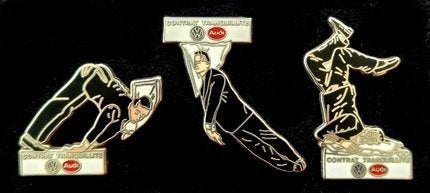 VW Audi Contrat Tranquillite trio pin, Verzamelen, Verzenden, Nieuw, Transport, Speldje of Pin