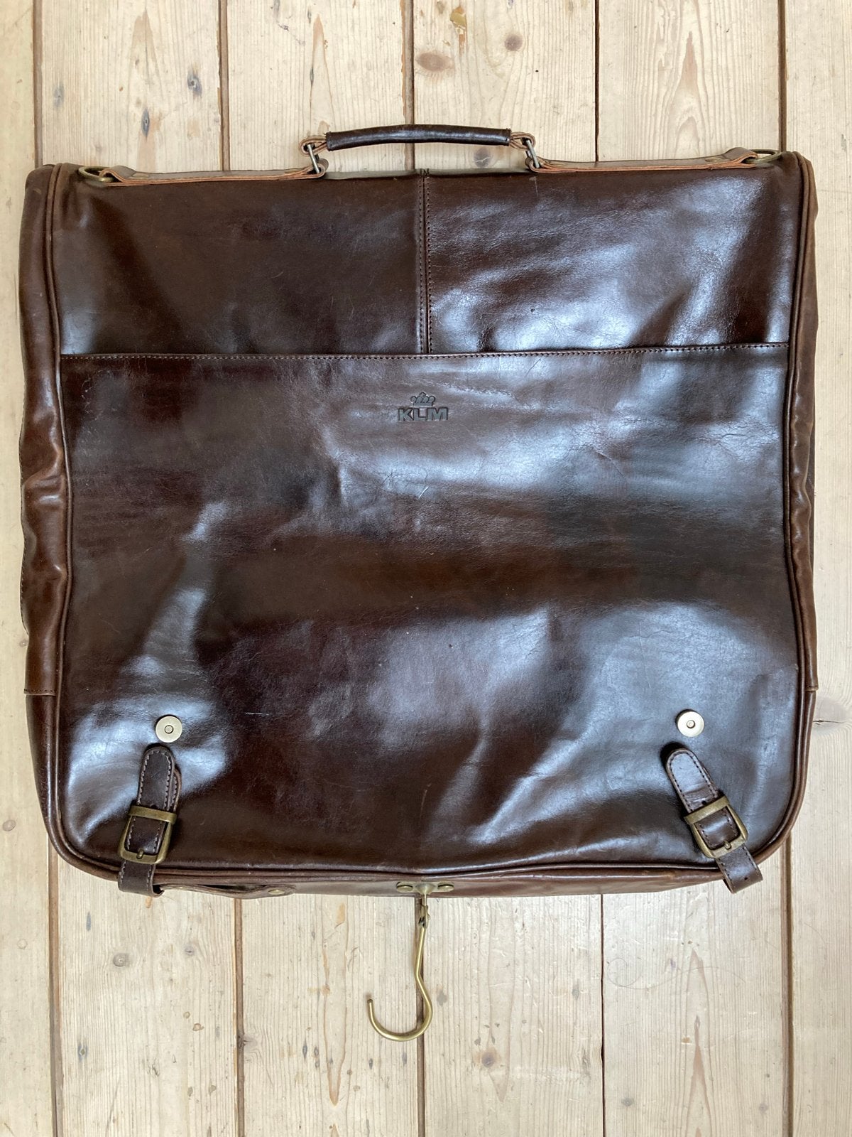 KLM Leren Kostuum Reistas - Collectors Item, 30 cm of meer, Gebruikt, Bruin, 55 tot 75 cm
