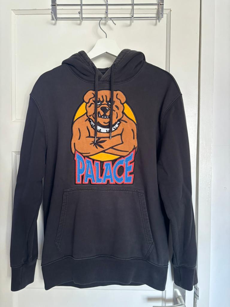 Palace hoodie “bulldog”, Ophalen of Verzenden, Zo goed als nieuw, Zwart