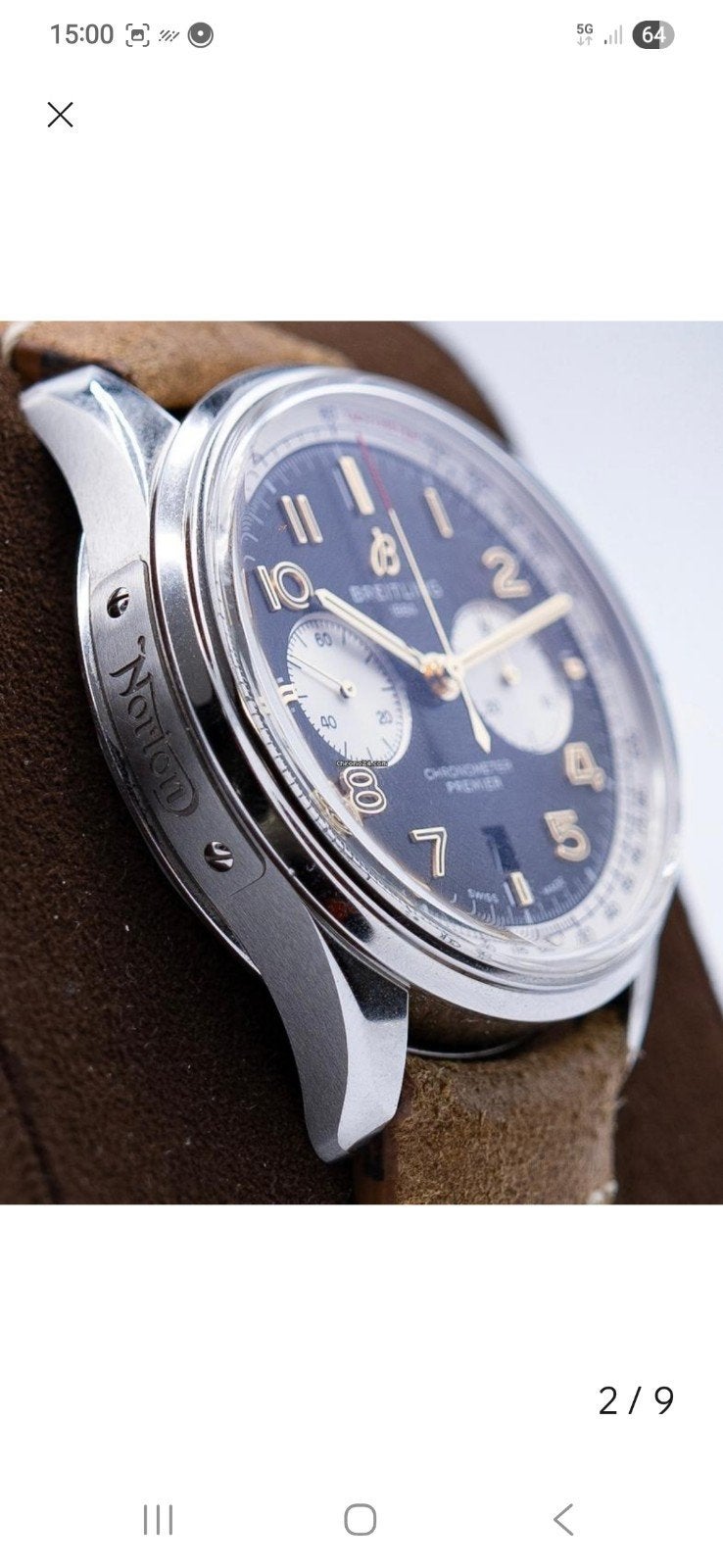 Breitling B01 chronograph 42 Norton, Ophalen of Verzenden, Zo goed als nieuw, Leer, Breitling