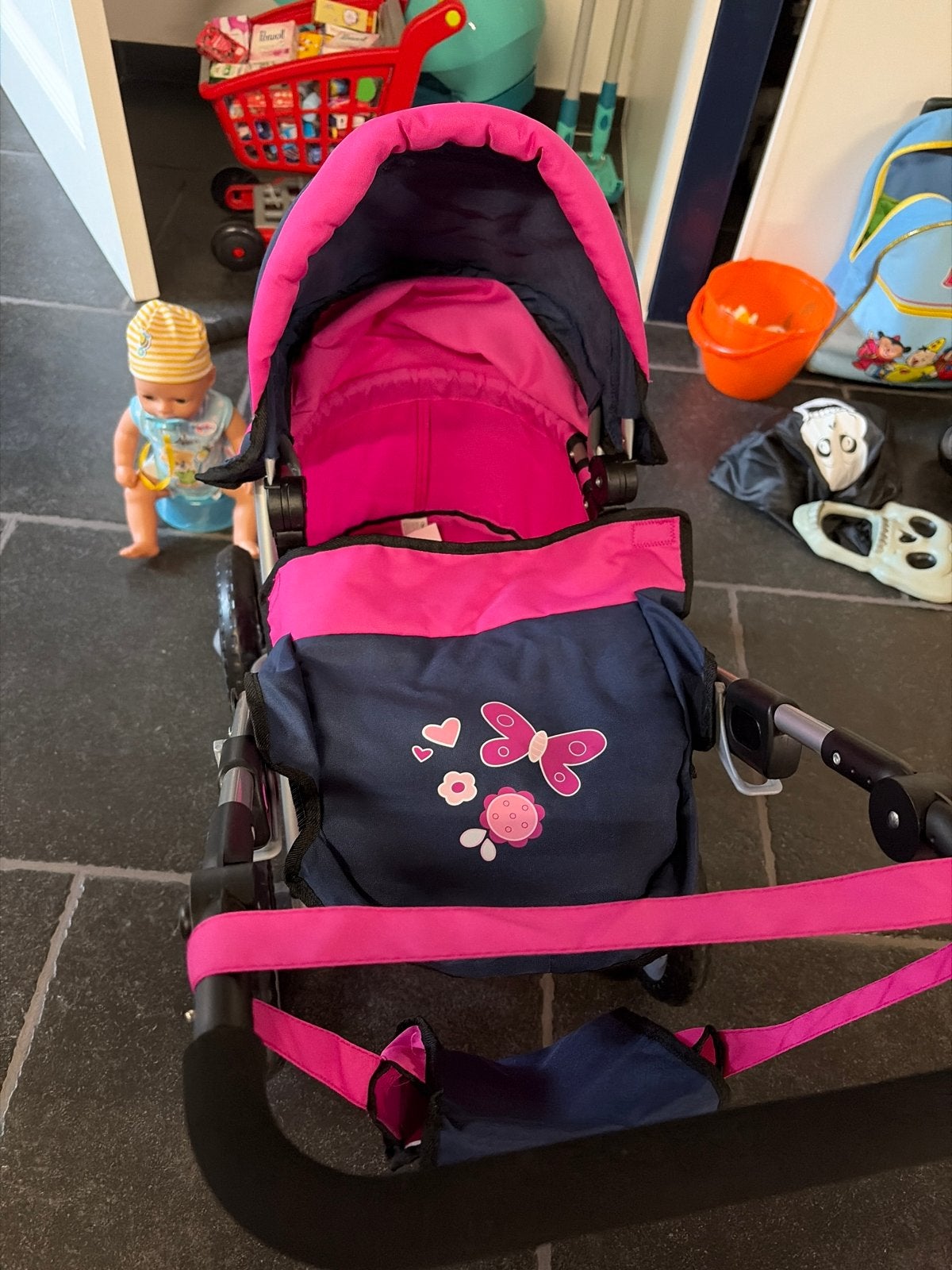 Roze/blauwe poppenwagen - Zo goed als nieuw, Kinderen en Baby's, Ophalen, Zo goed als nieuw, Overige typen
