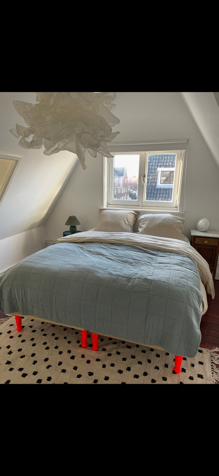 Gestippeld vloerkleed 130x190cm 100% katoen, Ophalen, 100 tot 150 cm, Wit, Zo goed als nieuw