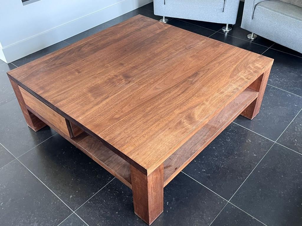 noten houten salon tafel, Ophalen, Gebruikt, 100 tot 150 cm, 50 tot 75 cm
