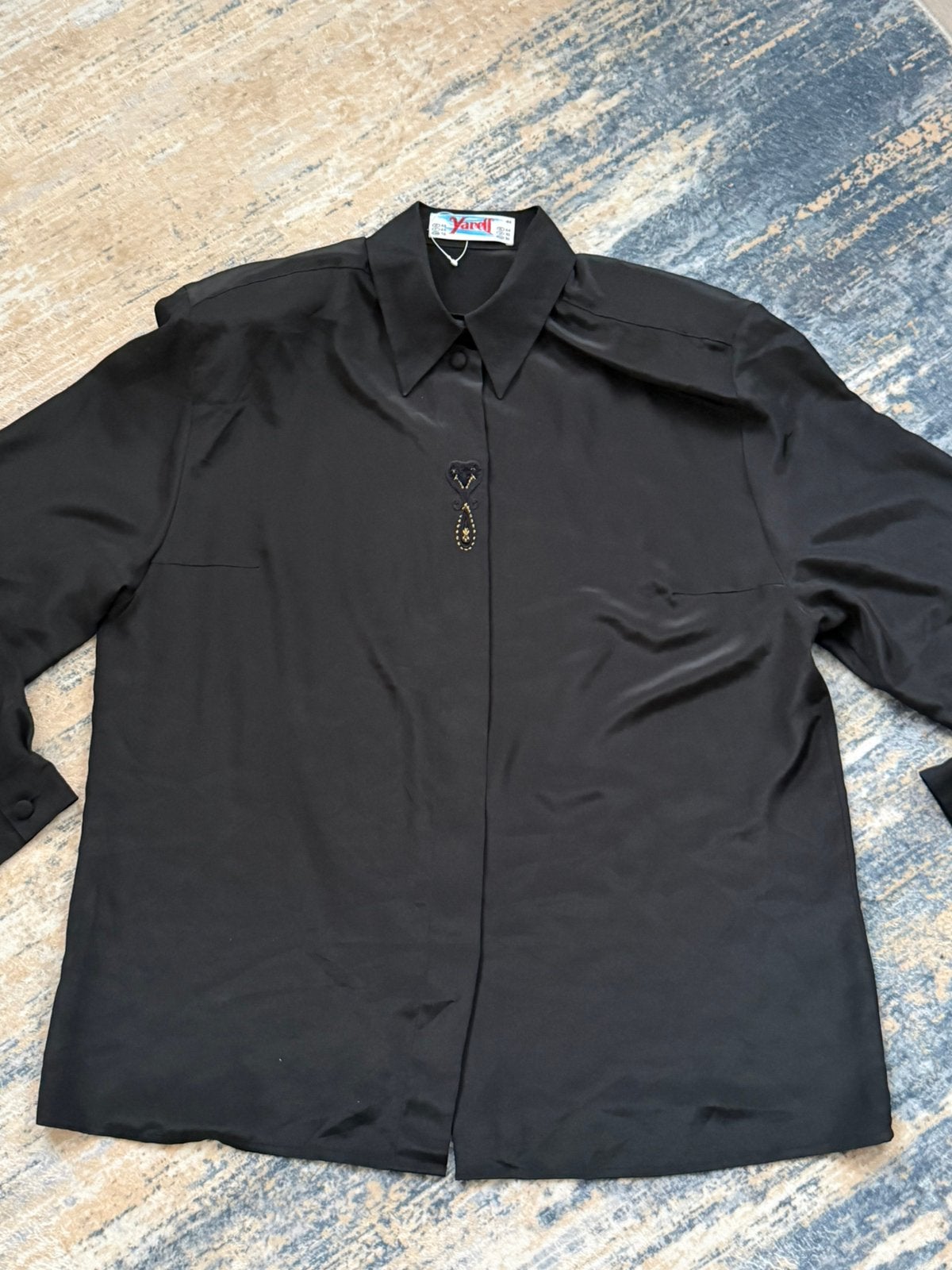 Yarell Padded Silk Satin Regular Fit Shirt | Size 44 / XXL, Ophalen of Verzenden, Zo goed als nieuw, Maat 46/48 (XL) of groter