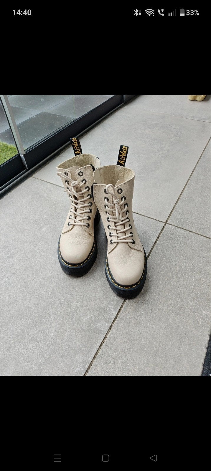 Dr. Martens Jadon laarzen maat 37 - Zo goed als nieuw, Beige, Lage of Enkellaarzen, Ophalen of Verzenden, Dr. Martens